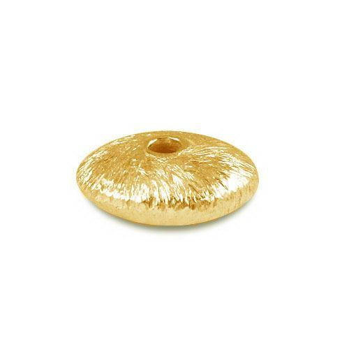Gold Overlay Round Shape Brushed Bead 10MM